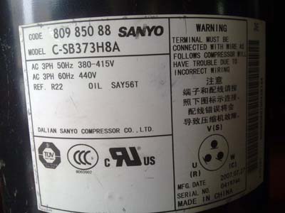 Sanyo SANYO Scroll Compressor C-SC603H8H
